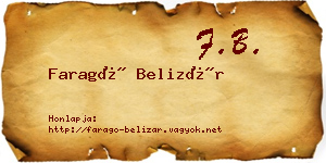 Faragó Belizár névjegykártya